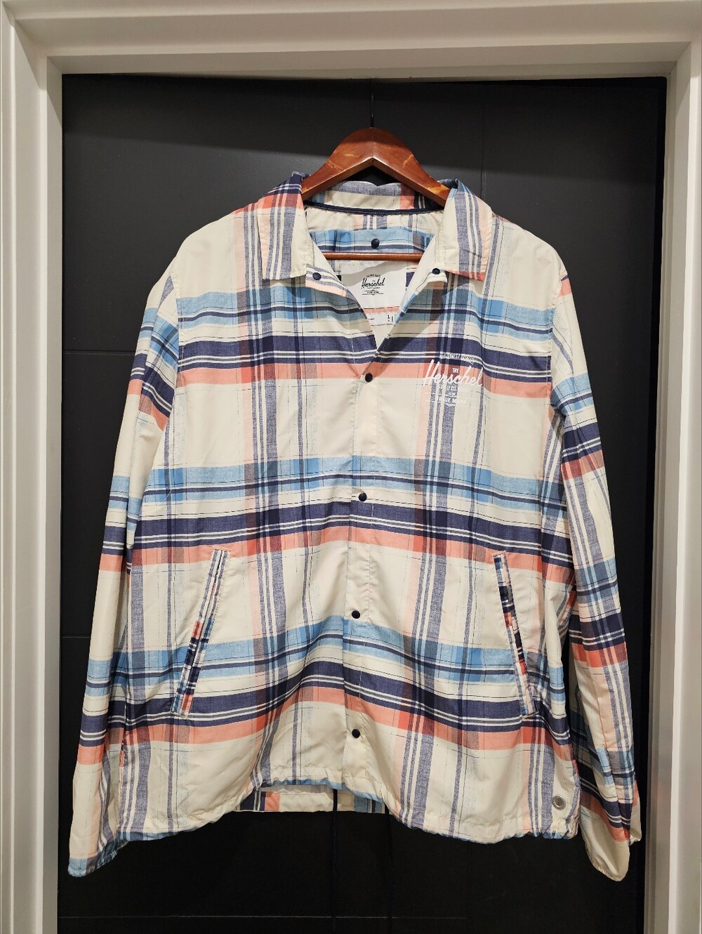 Herschel Supply Company Cream Plaid Lightweight Coach Jacket